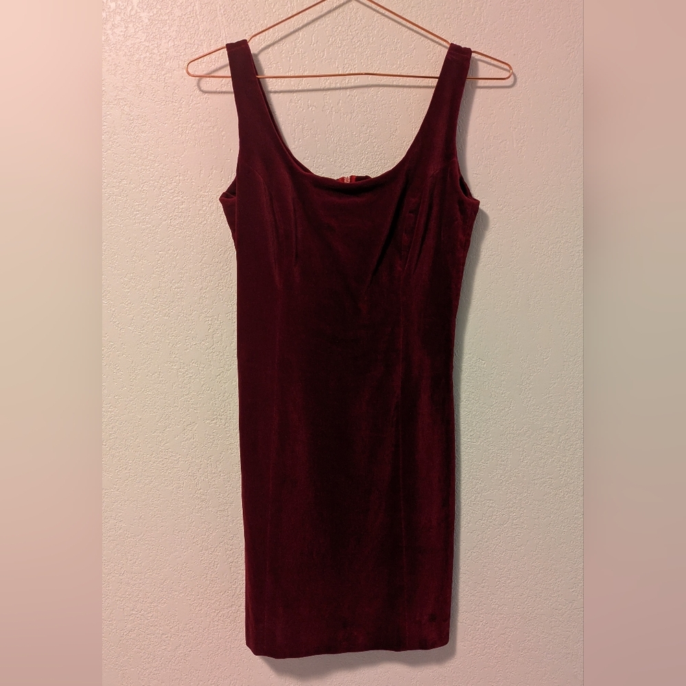PAULE KA Rich Burgundy Velvet Dress